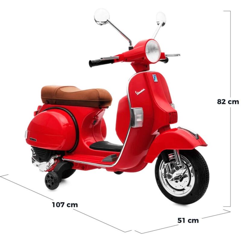 Moto Elettrica Per Bambini In Stile Vespa Con Telecomando – Batteria 6V, Musica Bluetooth, Luci LED E Bagagliaio – Giocattolo Per Piccoli Da 25kg (3 Ruote)