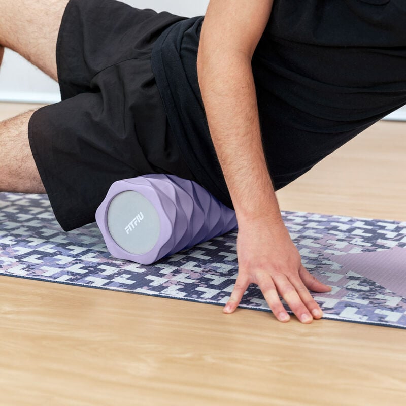 Rullo fitness di schiuma ROLLER-PAT viola per massaggi. Rullo FOAM schiuma  rigida per attivare il rilascio miofasciale. Migliora il tuo range di  movimento - FITFIU Fitness