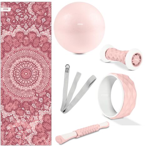 Pack da 6 accessori per yoga KITWELL-600 rosa. Kit di accessori per yoga e  pilates