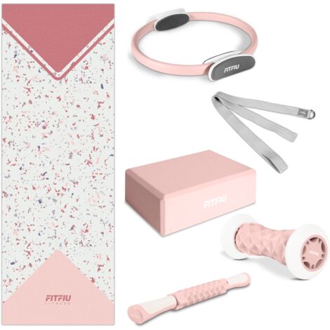 Pack da 6 accessori per yoga KITWELL-601 rosa. Kit di accessori