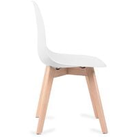 Sedie da pranzo bianche, sedie tulip con schienale ergonomico in polipropilene e gambe in legno, design scandinavo, pack da 6 sedie