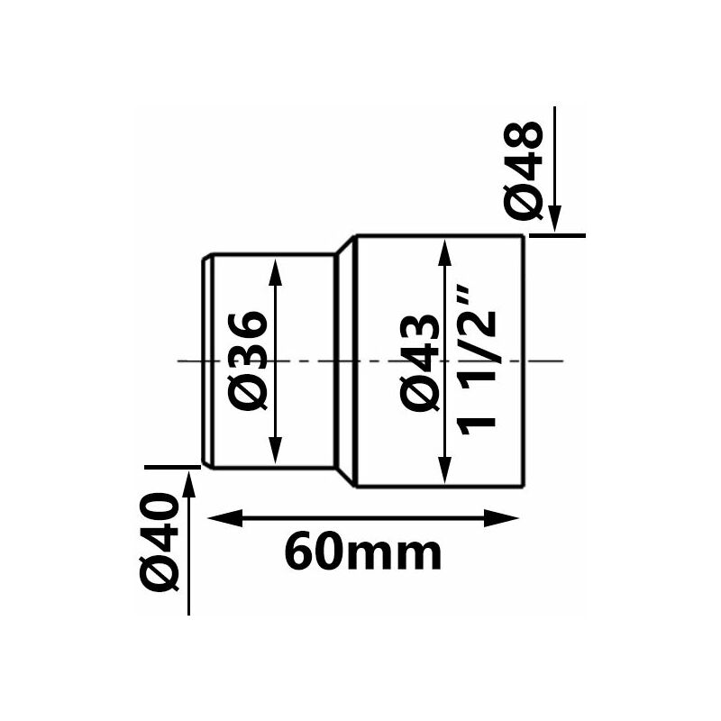 40mm à 1 1/2 Adaptateur EU-UK Conversion Raccord Tuyau PVC Adaptateur