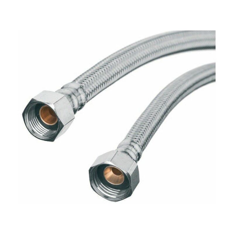 Tuyau de raccordement blindé de 60cm de long pour robinet, tuyau d'eau  flexible à filetage comprimé 2 pièces (1 paire) 