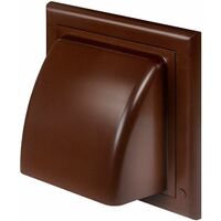 Housse de grille d'aération extérieure avec rabat pour grille d'aération (conduit 100 mm) Marron