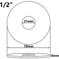 21mm (1/2 ") Collar chromé robinet en acier haute robinet couvercle couvercle rose hauteur 8mm