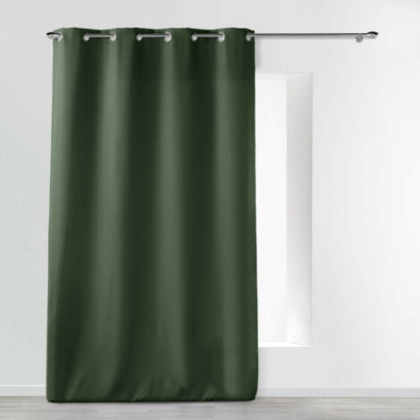 Rideau À Œillets 140 x 260 cm Polyester Uni Essentiel - Kaki