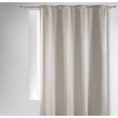 Douceur D'Intérieur – Rideau occultant 135 x 280 cm – 100% polyester blanc ivoire – Finition œillets métalliques – Bloque efficacement la lumière
