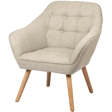 Poltrona Eleonor HOME DECO FACTORY - Tessuto Poliestere, Grigio Talpa, 54x54x64 Cm, Stile Retrò Per Sala Da Pranzo - 5