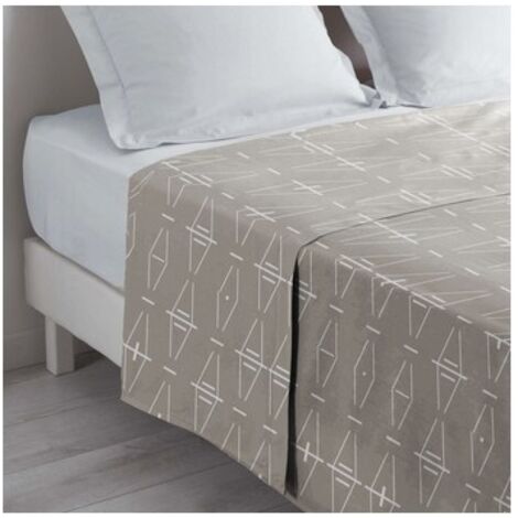 Drap plat en coton "Aristide" - Beige - 180 x 290 cm - Livraison gratuite (1/3)