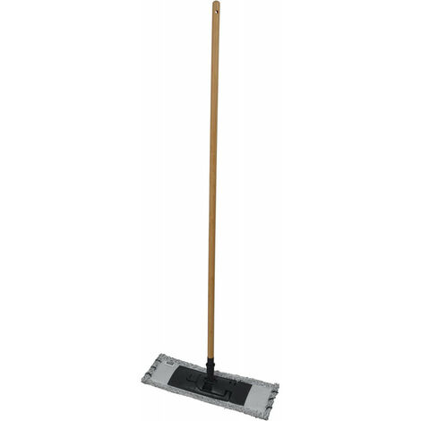 Balai mop en microfibre avec manche en bambou - Beige - H 118 cm - Livraison gratuite (1/3)