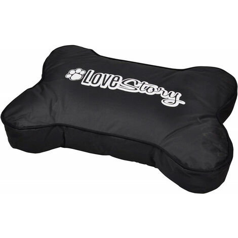 Coussin déhoussable en forme d'os pour animaux - Noir - L 100 x l 70 cm - Livraison gratuite (1/3)