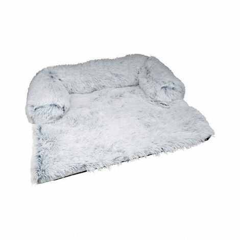 Protège canapé avec traversin en fausse fourrure pour animaux - Blanc - L 120 x l 95 cm - Livraison gratuite (1/5)