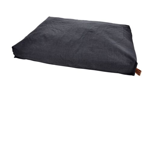 Coussin rectangle en tissu pour animaux - Gris anthracite - L 84 x l 68 x H 10 cm - Gamme Cosy Golden - Livraison gratuite (1/5)