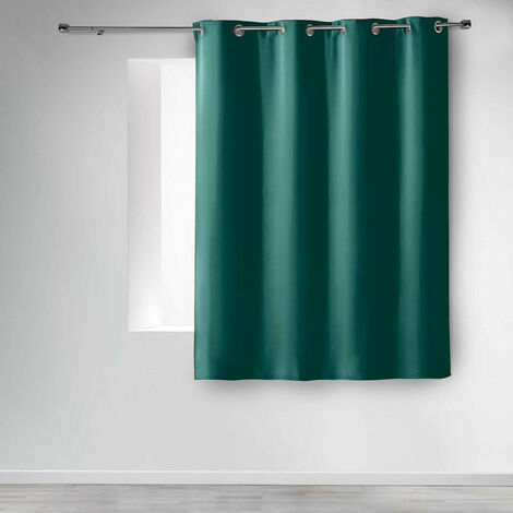 Homemaison – Rideau occultant 135 x 180 cm – Couleur vert émeraude – 100% polyester – 8 œillets en métal pour installation facile