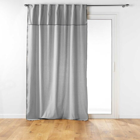 Rideau à passants cachés avec volant en coton recyclé Mistraline - Gris clair - 140 x 240 cm - Livraison gratuite (1/5)