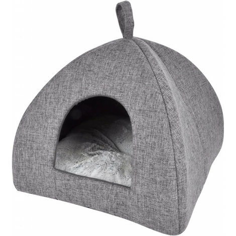 Petite tente pour chats et chiens en tissu - Gris anthracite - 40 x 40 x H 35 cm - Gamme Cocoon - Livraison gratuite