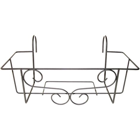 Support de jardinière pour balcon en fer - Gris - L 41,7 x P 26,3 x H 18,8 cm - Livraison gratuite