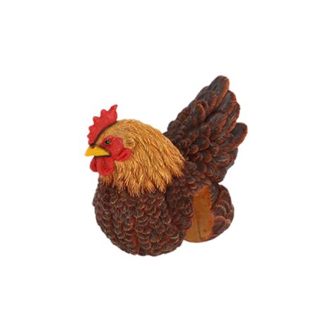 Statuette de poule à accrocher sur barrière en polyrésine - Orange - L 21,8 x l 12,5 x H 17,1 cm - Livraison gratuite (1/4)