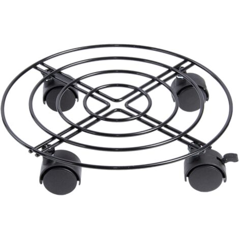 Support de plantes rond en fer - Noir - D 28,4 x H 6,5 cm - Livraison gratuite (1/3)