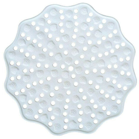 Tapis de douche rond en plastique antidérapant - Blanc - D 60 cm - Livraison gratuite (1/2)