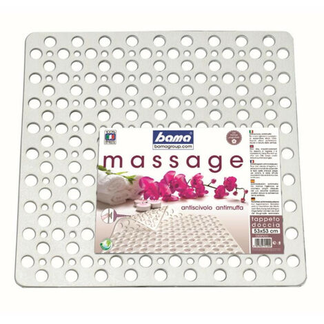 Tapis de douche carré en caoutchoux antidérapant - Blanc - 53 x 53 cm - Livraison gratuite (1/2)