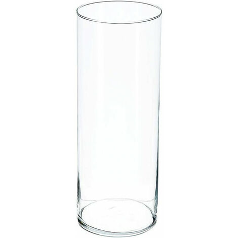 Vase cylindrique en verre - H 40 cm - Livraison gratuite - Transparent