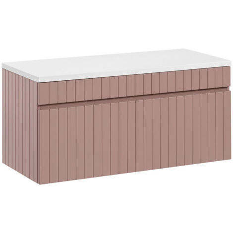 Ensemble meuble sous vasque + plateau - 100 cm - Emblematic Rose - Livraison gratuite (1/5)