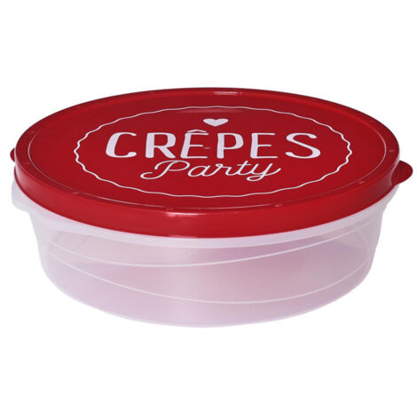 Boite de conservation à crêpes en plastique - Rouge- D 28 cm - Livraison gratuite (1/4)