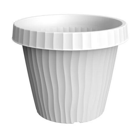 Pot de fleurs "Onda" en plastique - Blanc - 5,8L - Livraison gratuite (1/4)