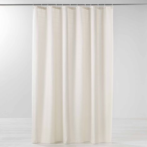 Rideau de Douche avec Crochets 180 x 200 cm Yaline Naturel - Polyester Uni - Livraison gratuite (1/5)