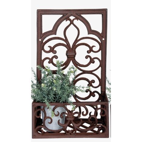 Fenêtre décorative en fonte avec bac - Modèle 1 - H 44 x L 27,9 cm - Livraison gratuite