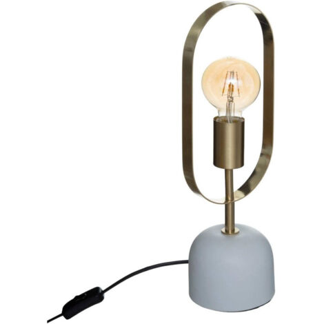 Lampe à poser en métal doré et base effet marbre H 44 cm - Atmosphera (1/4)