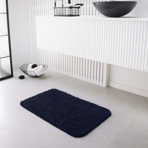 Tapis de bain au bord arrondi "Essential" - Bleu marine - l 50 x L 80 cm - Livraison gratuite (1/3)