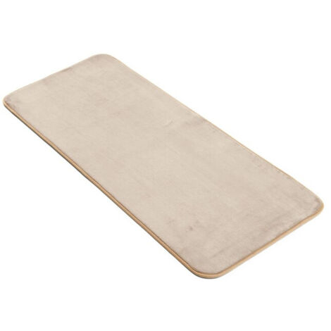 Tapis de Bain 50 x 120 cm Vitamine Taupe - Microfibre - Livraison gratuite (1/5)