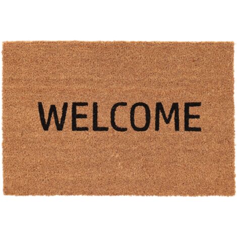 Paillasson en fibre de coco - Welcome - Beige - L 60 x l 40 cm - Livraison gratuite (1/4)
