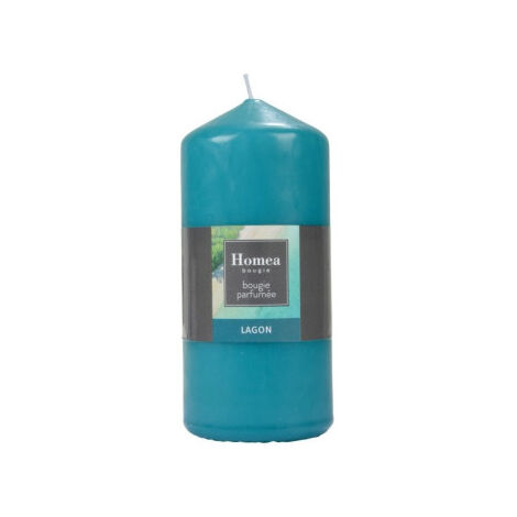 Bougie Pilier parfum lagon - Bleu - D 7 x H 15 cm - Livraison gratuite (1/3)