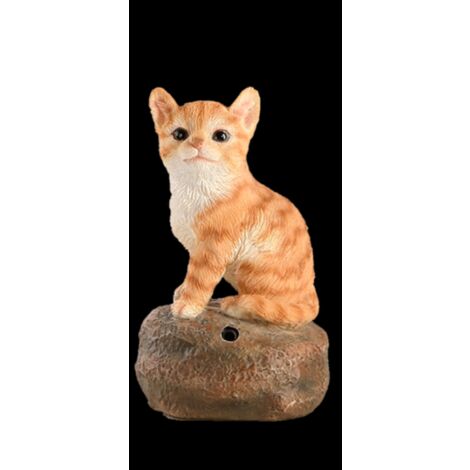 Figurine de chaton sonore avec détecteur de mouvement - Orange - H 11,8 cm - Livraison gratuite (1/5)
