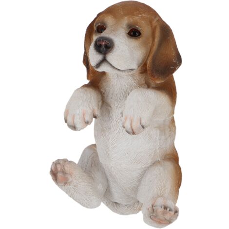 Chien décoratif pour clôture en polyrésine - Beagle - H 20,8 cm - Livraison gratuite (1/5)