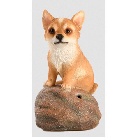 Figurine de chiot sonore avec détecteur de mouvement - Chihuahua marron - H 11,8 cm - Livraison gratuite (1/3)