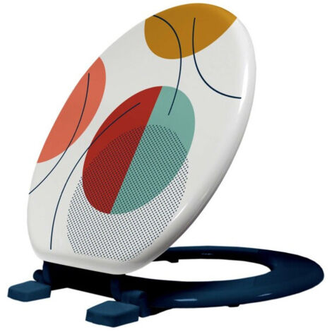 Abattant WC Douceur D'Intérieur Vagabonde - Dimensions 37 X 45,5 Cm, En MDF Imprimé, Avec Frein De Chute