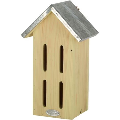 Abri pour papillons en bois de pin avec 4 ouvertures - Beige - L 18,6 x H 33 cm - Livraison gratuite