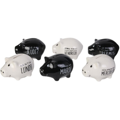 Tirelire Mini Cochon Semainier X6 (1/5)