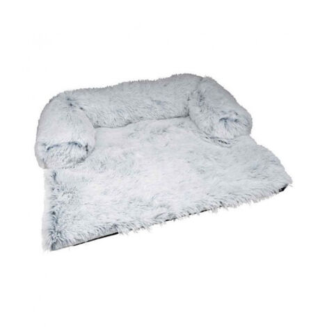 Protège canapé avec traversin en fausse fourrure pour animaux - Blanc - L 100 x l 85 cm - Livraison gratuite (1/5)