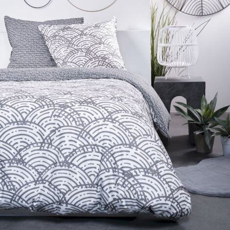 Today Sunshine parure de lit gris 240x260 cm coton