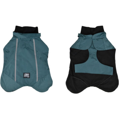 Veste imperméable avec doublure polaire à scratch pour animaux - Vert émeraude - Taille M (35 cm) - Livraison gratuite (1/5)