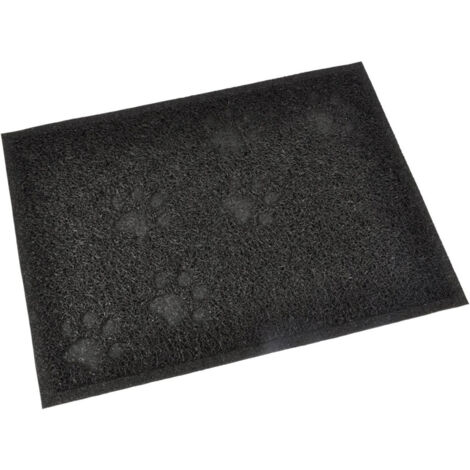 Tapis de litière rectange à motifs pattes - Noir - L 40 x l 30 cm - Livraison gratuite (1/2)