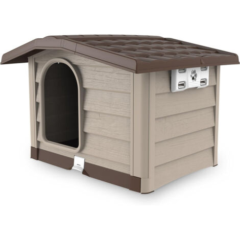Niche bungalow pour chien - Taille L - Beige - H 77 x L 110 x P 94 cm - Livraison gratuite