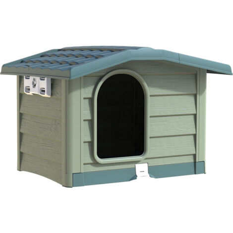 Niche bungalow pour chien - Taille L - Vert - H 77 x L 110 x P 94 cm - Livraison gratuite
