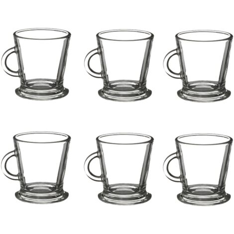 Lot de 6 tasses en verre - Transparents Contenance 18 cl Entièrement en verre - Livraison gratuite (1/3)