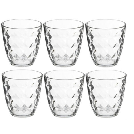 Lots de 6 gobelets en verres 25 cl Verres à eau martelés Fabrication Française Empilables Tous usages - Livraison gratuite (1/2)